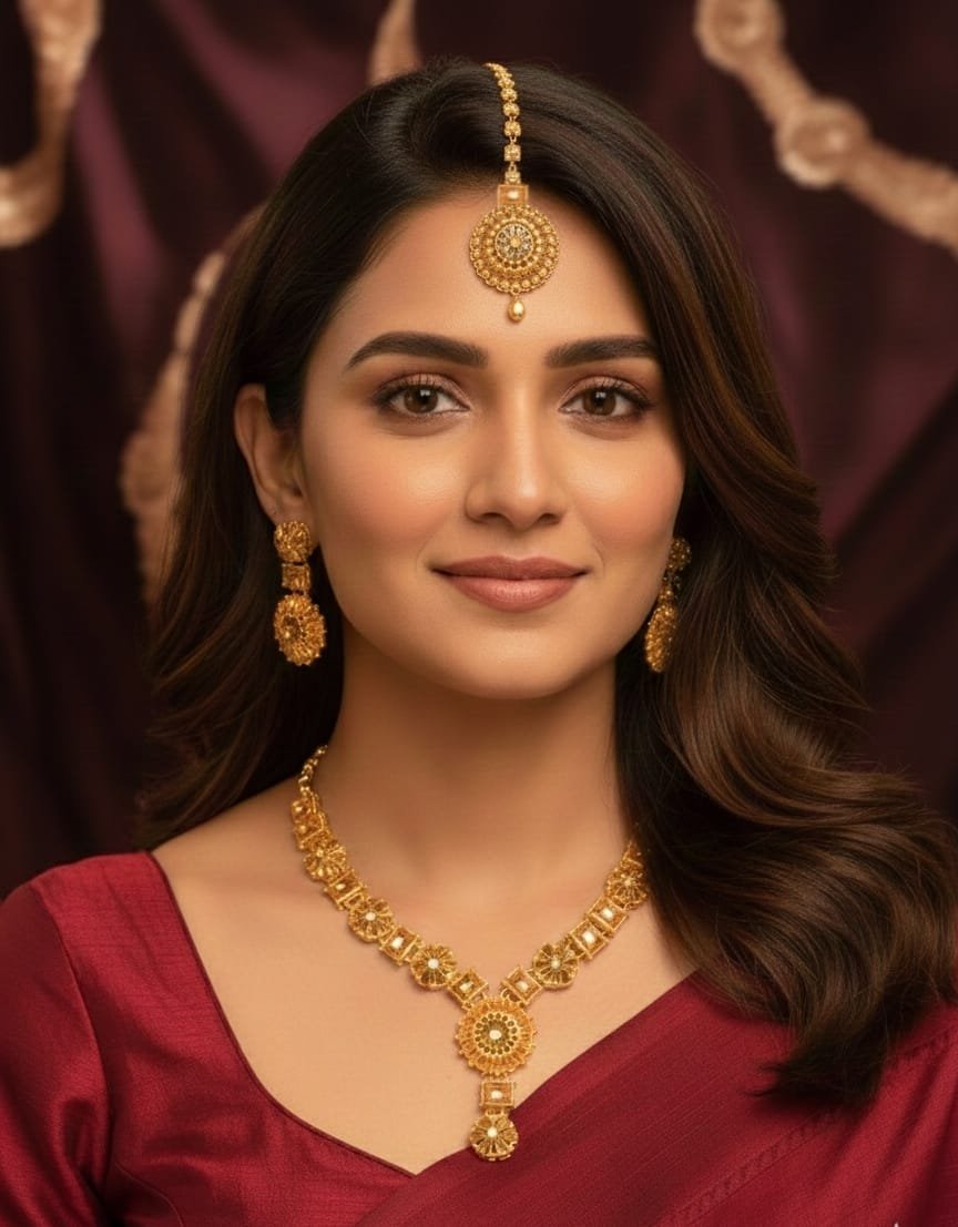 golden Indian Jewelry Set